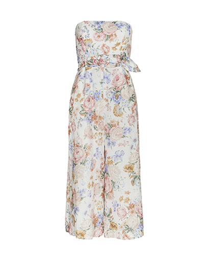 Zimmerman Honour Strapless Floral Jumpsuit, front view