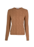 Max Mara Cable Knit Jumper, &pound;220, Clothing, Brown, Cashmere/Wool, Front view