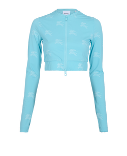 Burberry EKD Cropped Zip-Up Jacket, Polyamide, Blue, Sz M, 3*