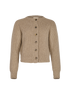 Khaite Crew Neck Ribbed Cardigan, &pound;275, Clothing, Beige, Cashmere, Front view