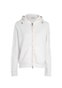 Moncler Hooded Zip-Up Jacket, £230, Clothing, White, Cotton, Front view