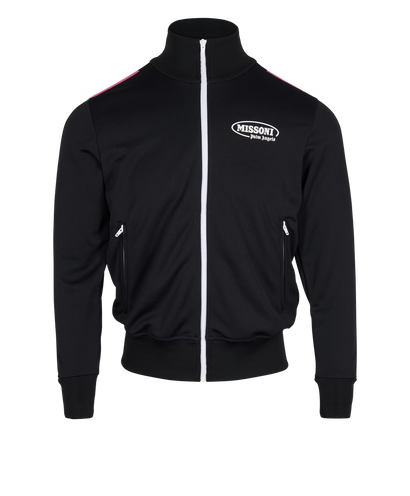 Palm Angels X Missoni Track Jacket, £110, Clothing, Black, Polyester (Polymer), Front view