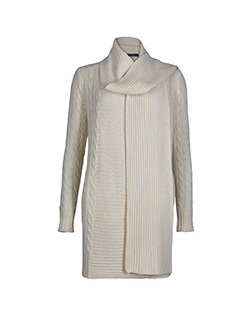 Ralph Lauren Cable Knit Cardigan, Wool/Cashmere, Cream, UK M