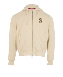 Burberry B Logo Zip Up Hoodie, Cotton, Cream, Sz S, 2*