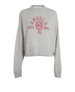 Palm Angels Logo Motif Cropped Jumper, Cotton, Grey, Sz L, 3*