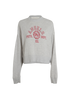 Palm Angels Logo Motif Cropped Jumper, &pound;110, Clothing, Grey, Cotton, Front view