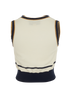 Gucci Cropped Metallic Striped Vest, &pound;295, Clothing, Navy/White, Wool, Back view