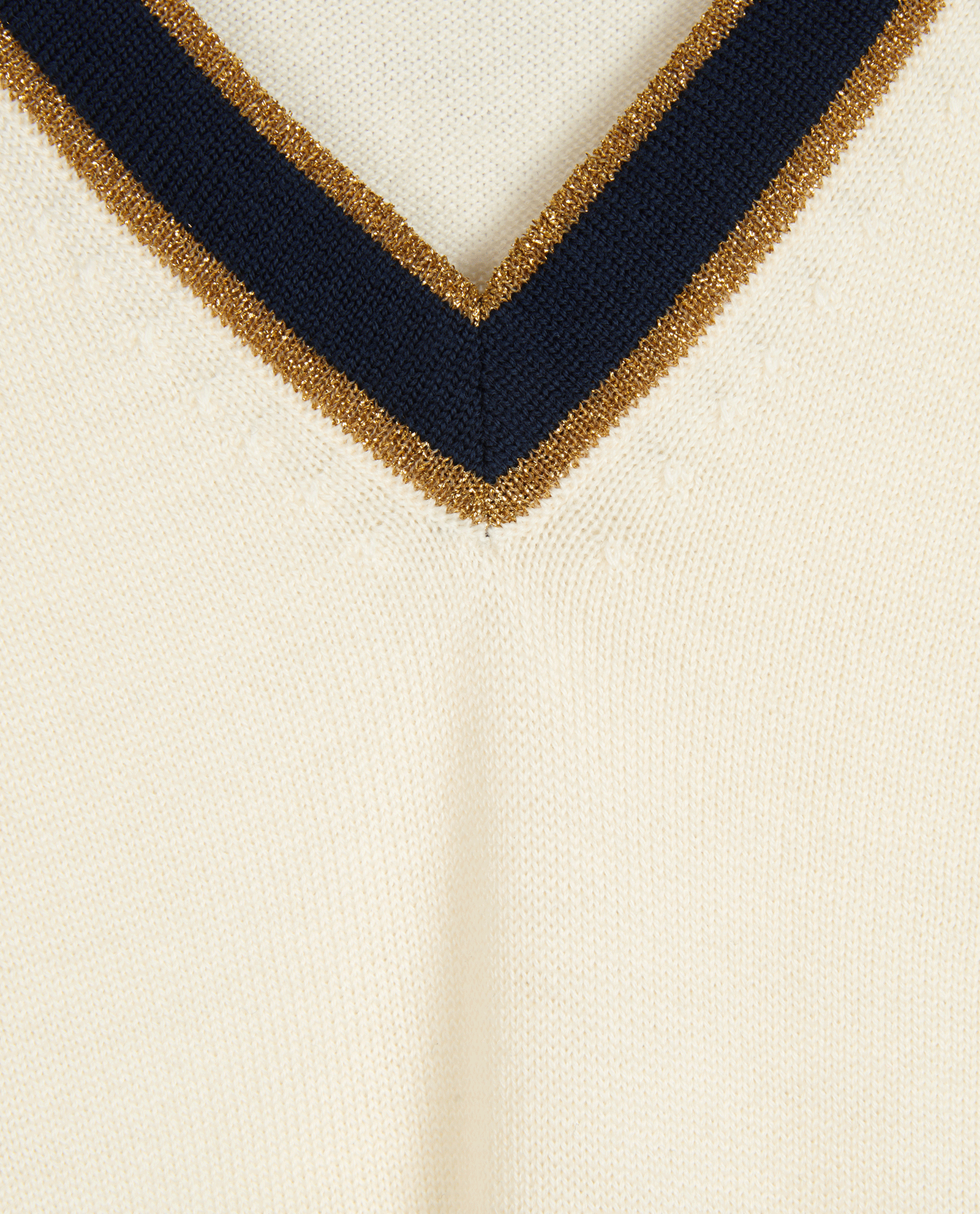 Gucci Cropped Metallic Striped Vest, &pound;295, Clothing, Navy/White, Wool, Other view