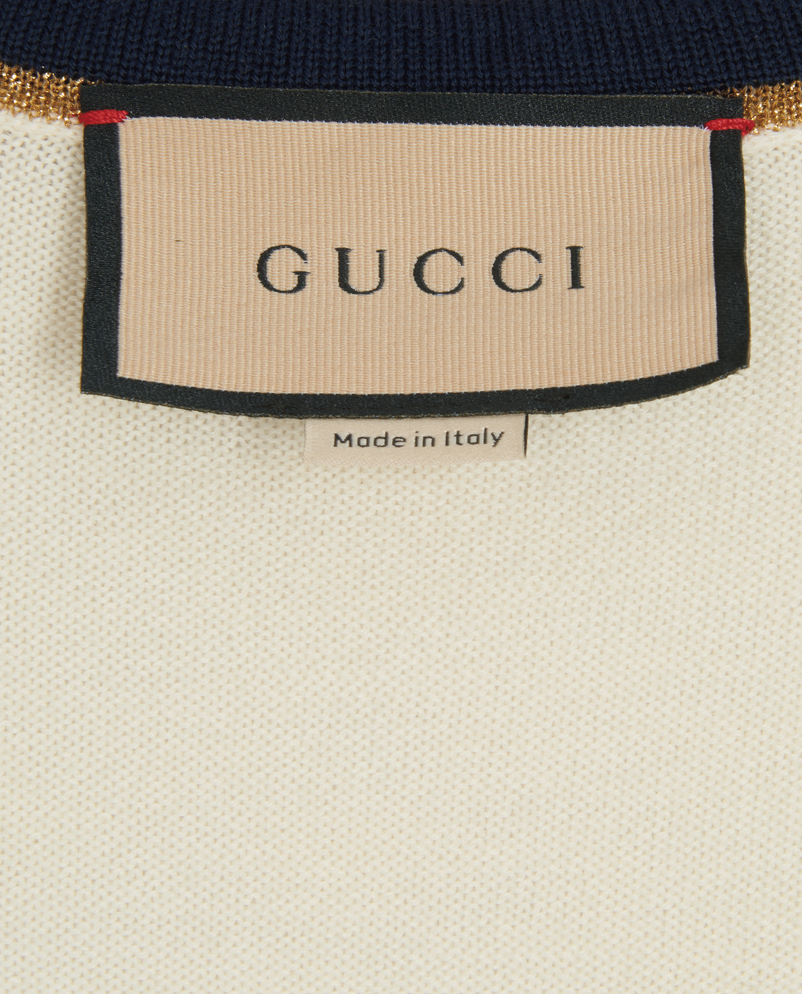 Gucci Cropped Metallic Striped Vest, &pound;295, Clothing, Navy/White, Wool, Other view
