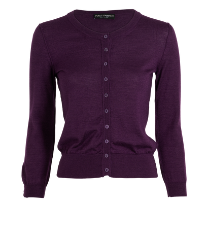 Dolce & Gabbana Cardigan, &pound;120, Clothing, Purple, Cashmere, Front view