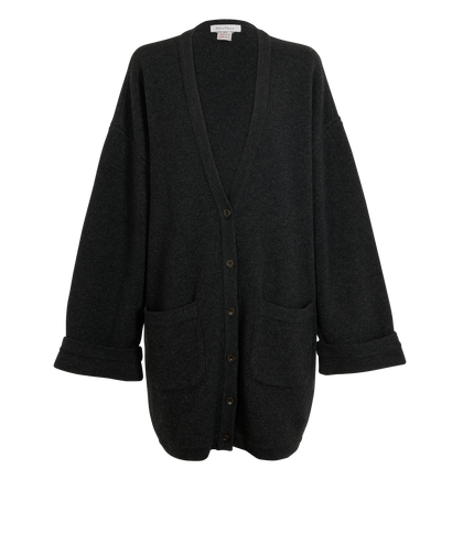 Max Mara Vintage Oversized Long Cardigan, &pound;195, Clothing, Grey, Wool, Front view