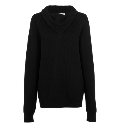 Saint Laurent Oversized Jumper, &pound;320, Clothing, Black, Wool, Front view