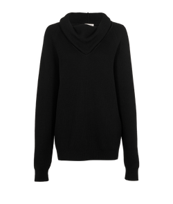 Saint Laurent Oversized Jumper, Wool, Black, Sz L, 2*