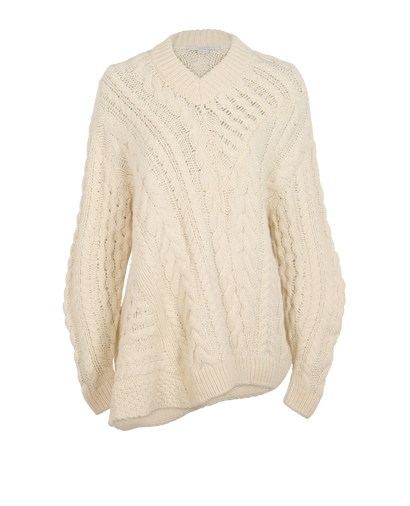 Stella McCartney Oversized Cable Knit Sweater, &pound;120, Clothing, Cream, Wool, Front view