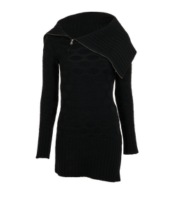 Versace Long Zipped Jumper, Wool, Black, UK8, 2*