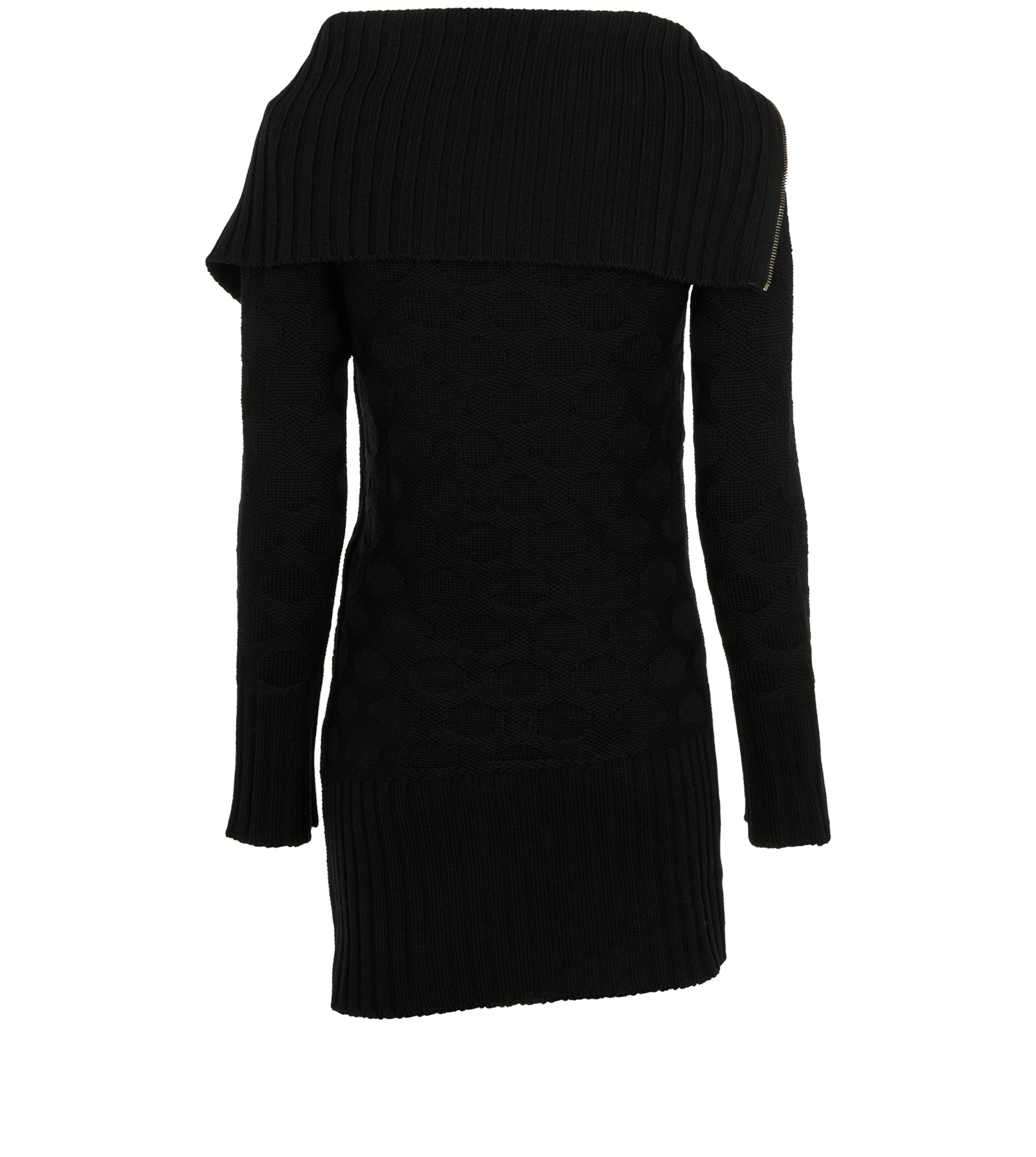 Versace Long Zipped Jumper, &pound;230, Clothing, Black, Wool, Back view