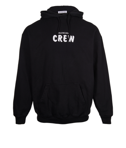 Balenciaga Crew Hoodie, &pound;150, Clothing, Black, Cotton, Front view