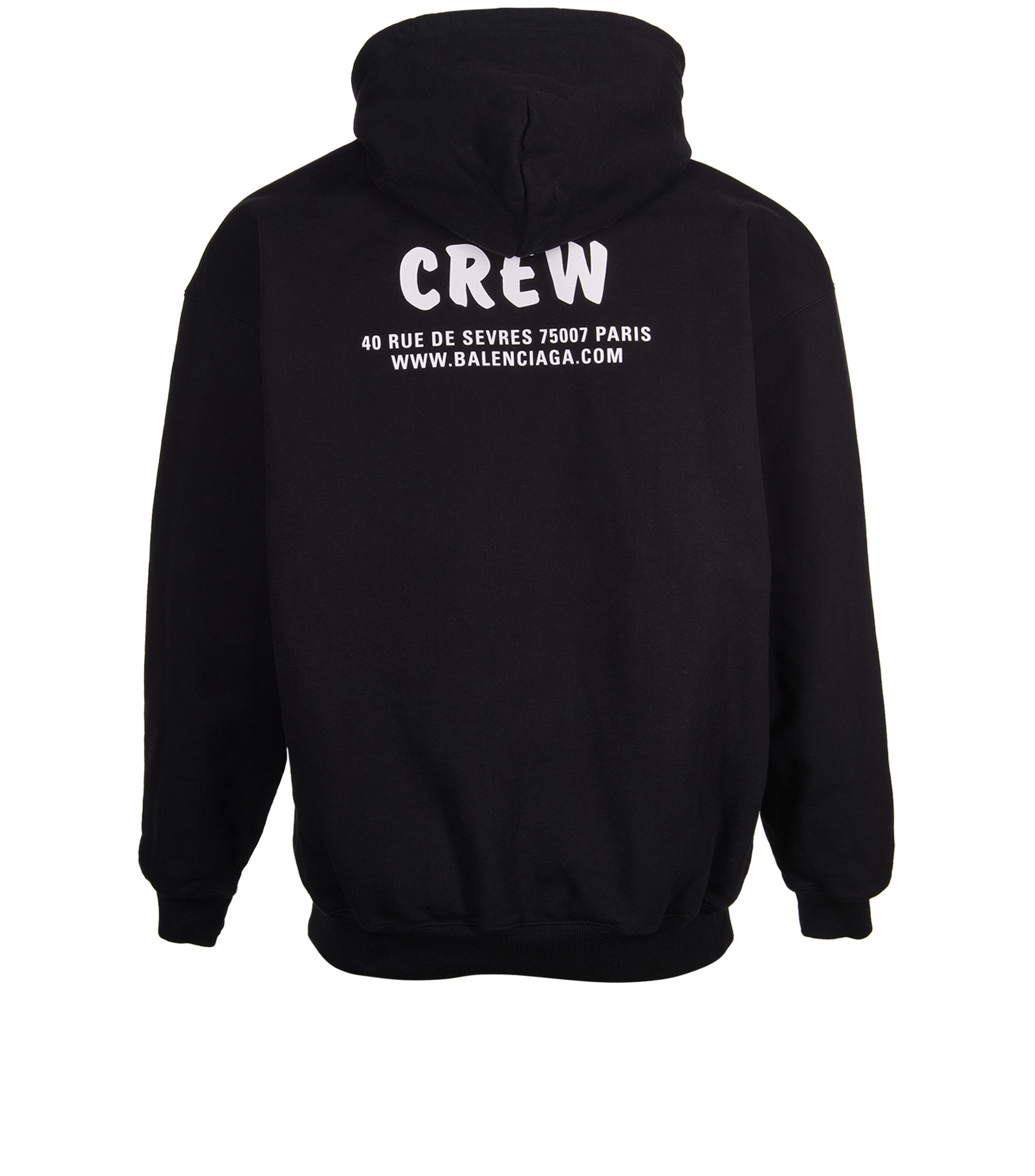Balenciaga Crew Hoodie, &pound;150, Clothing, Black, Cotton, Back view
