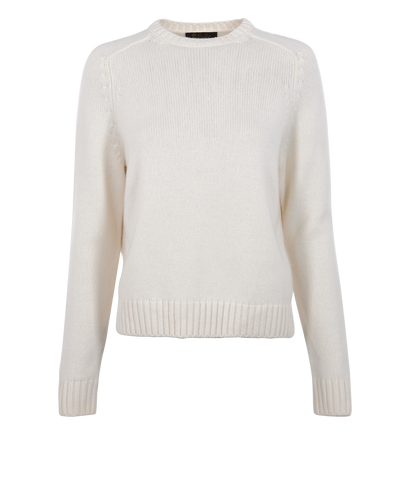 Loro Piana Baby Cashmere Crew Neck Jumper, &pound;295, Clothing, Cream, Cashmere, Front view