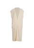 Chloe Long Ribbed Sleeveless Cardigan, &pound;295, Clothing, Cream, Wool, Front view