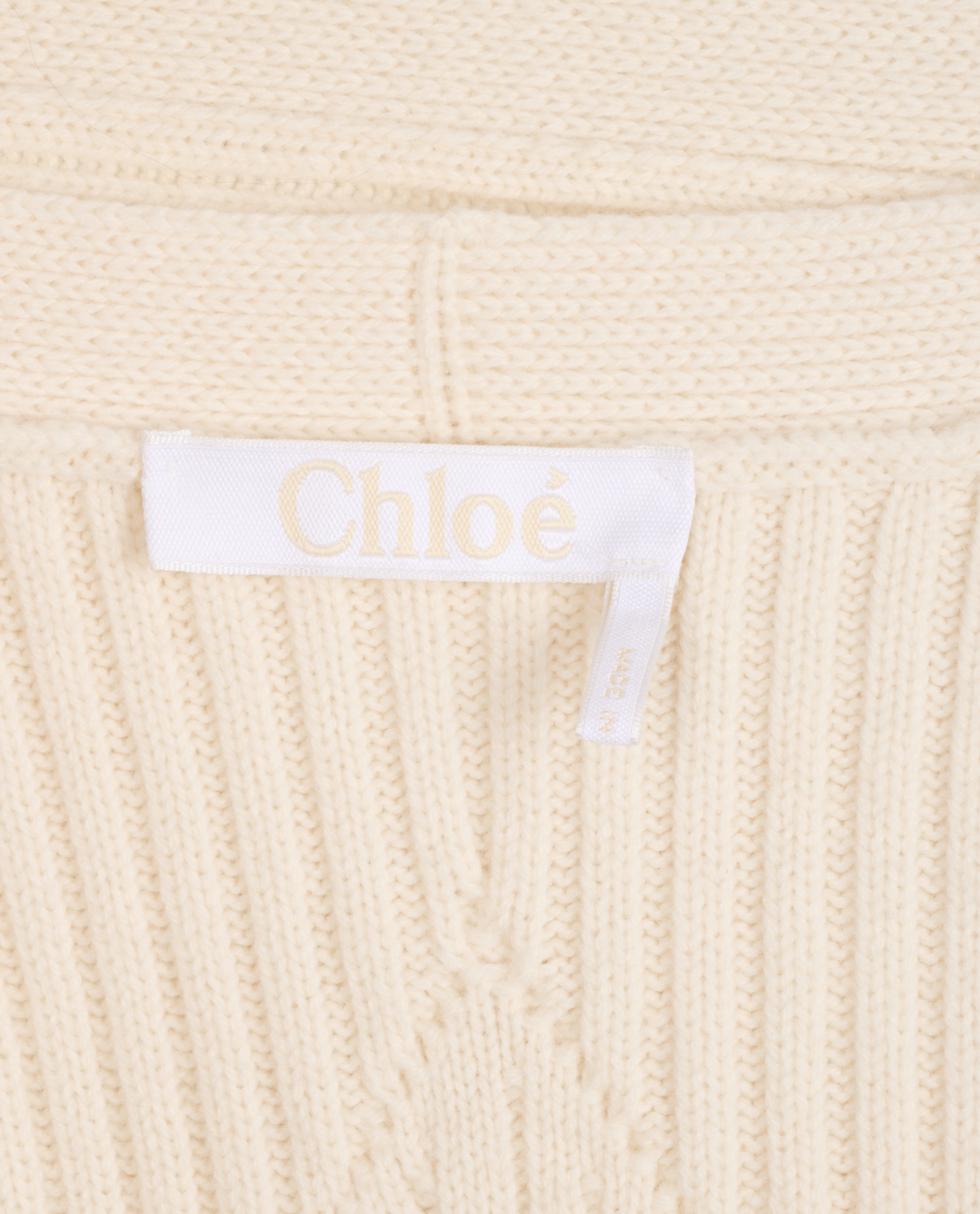 Chloe Long Ribbed Sleeveless Cardigan, &pound;295, Clothing, Cream, Wool, Other view