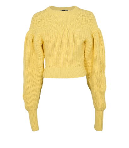 Rotate Ribbed Chunky Jumper, &pound;95, Clothing, Yellow, Cotton, Front view
