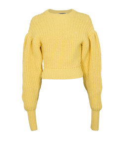 Rotate Ribbed Chunky Jumper, Cotton, Yellow, UK10, 2*