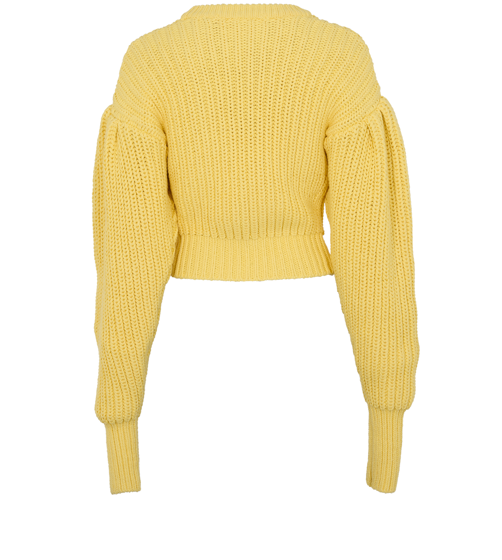 Rotate Ribbed Chunky Jumper, &pound;95, Clothing, Yellow, Cotton, Back view