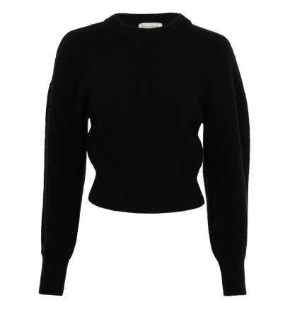 Alexander McQueen Cropped Jumper, &pound;240, Clothing, Black, Wool, Front view