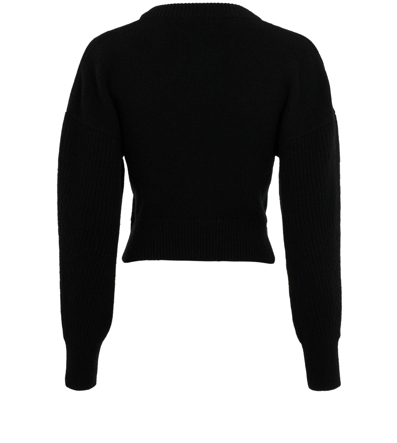 Alexander McQueen Cropped Jumper, &pound;240, Clothing, Black, Wool, Back view