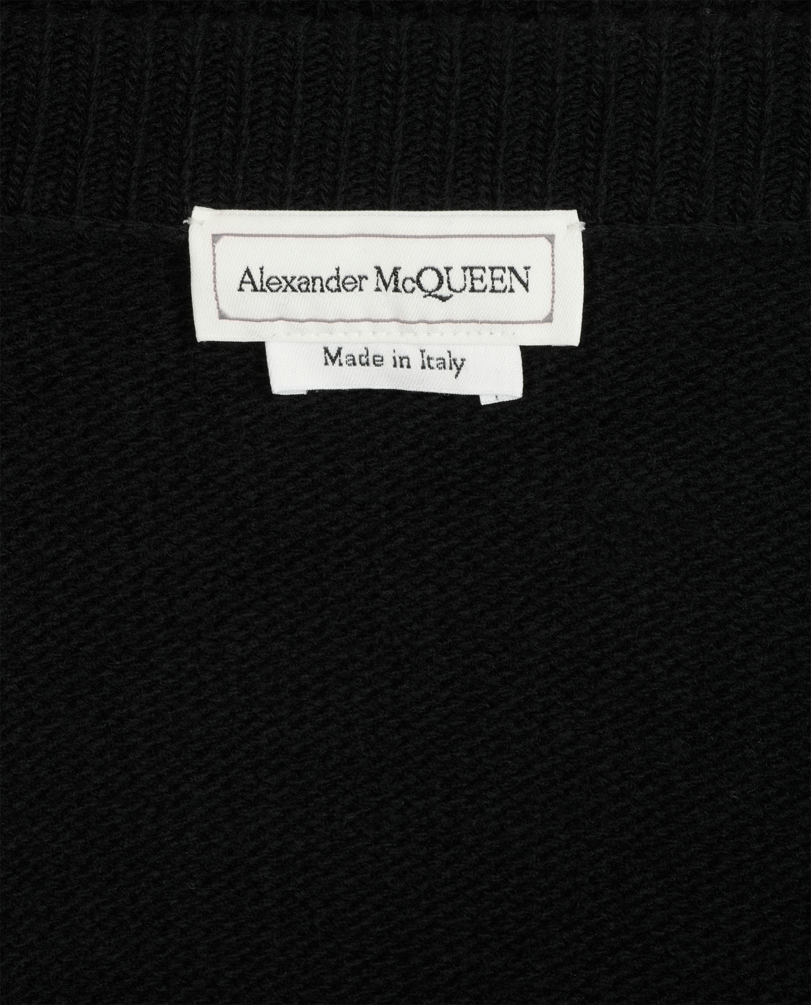 Alexander McQueen Cropped Jumper, &pound;240, Clothing, Black, Wool, Other view