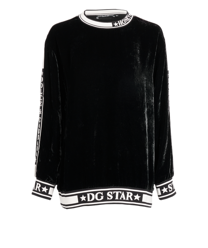 Dolce & Gabbana Logo Honey Sweatshirt, £180, Clothing, Black, Viscose, Front view