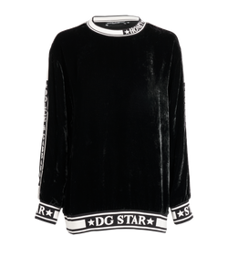 Dolce & Gabbana Logo Honey Sweatshirt, Viscose, Black, UK10,3*