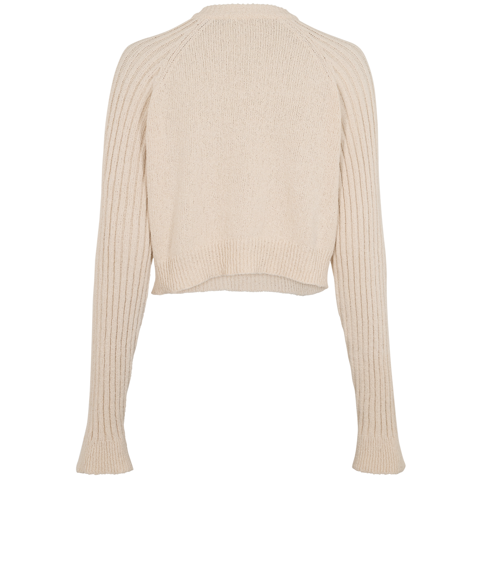 Balmain Cropped Jumper, &pound;320, Clothing, Beige, Cotton, Back view