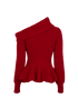 Alexander McQueen Ribbed Peplum Jumper, &pound;240, Clothing, Red, Wool, Back view