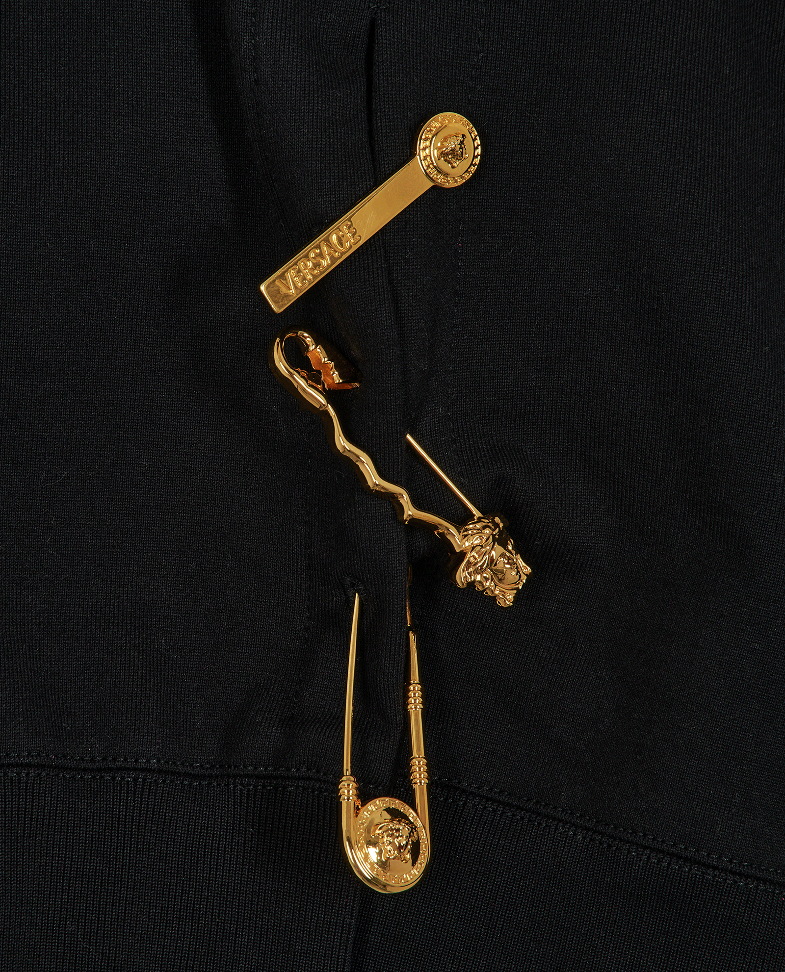 Versace Medusa Pins Jumper, &pound;295, Clothing, Black, Cotton, Other view