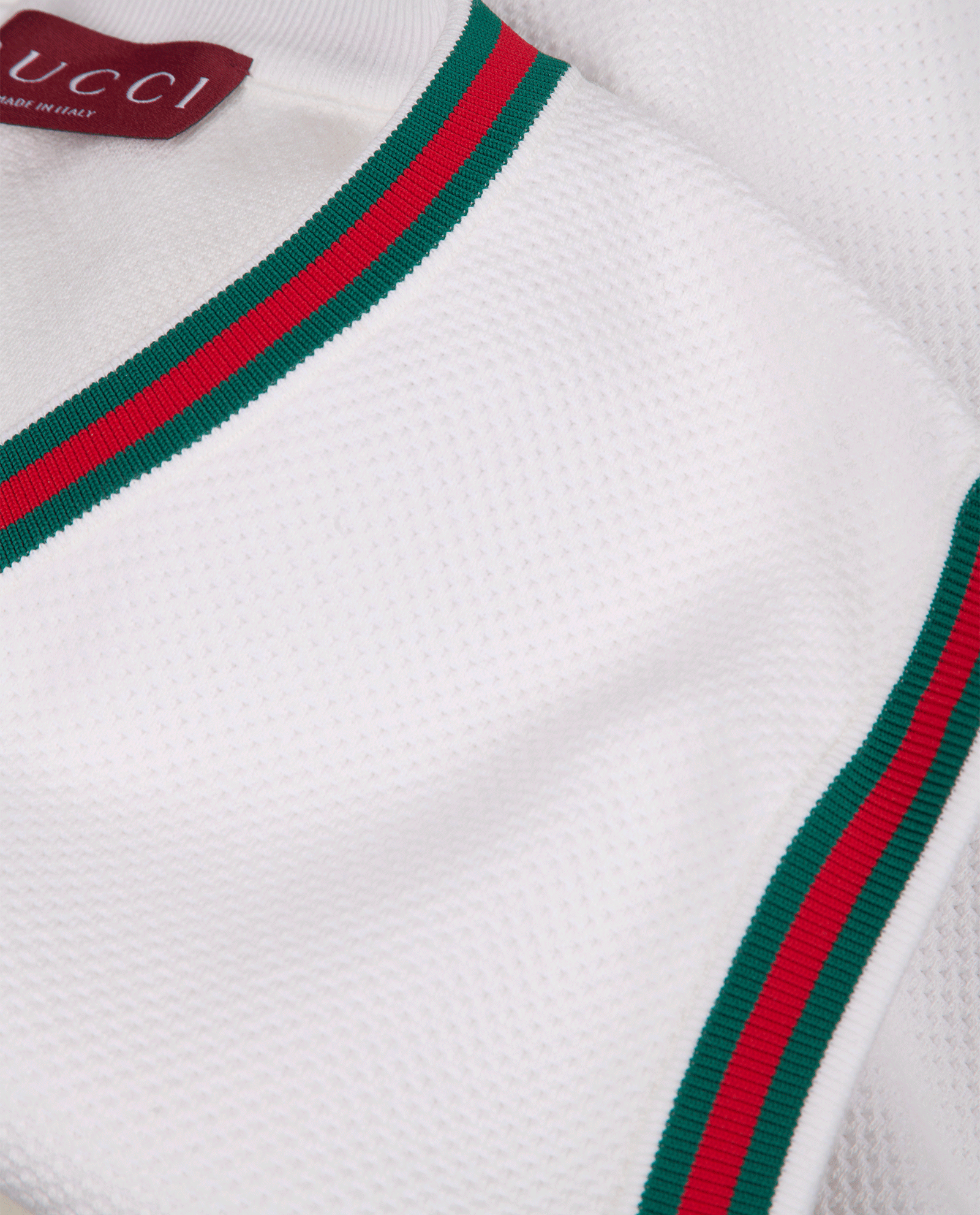 Gucci Web Trim Sleeveless Jumper, &pound;250, Clothing, White, Cotton, Other view
