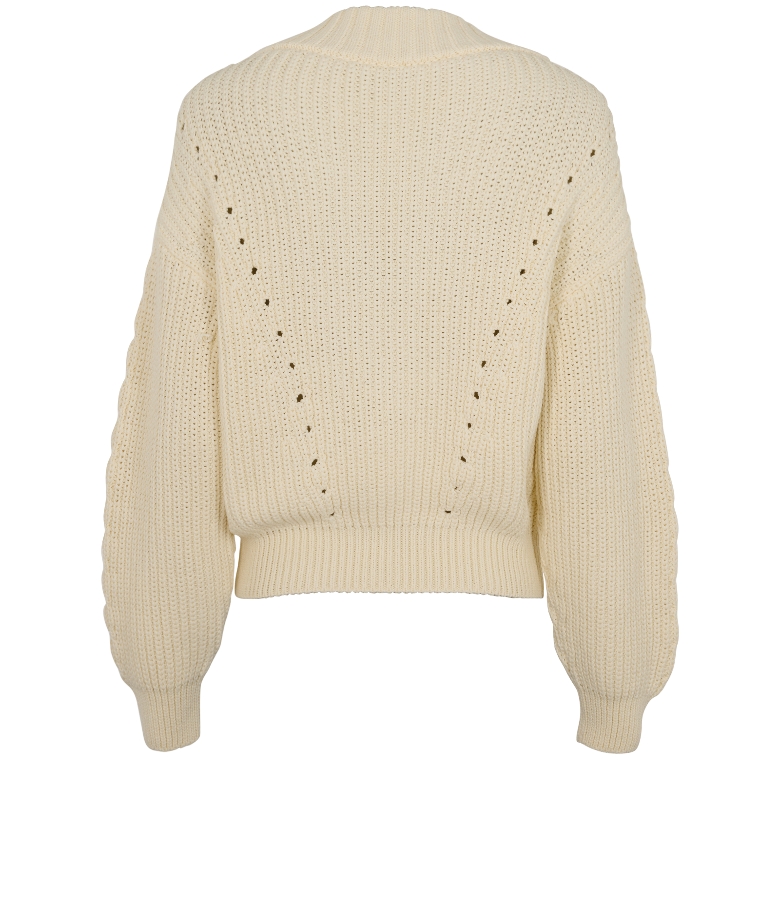 Gucci Lace-Up V-Neck Ribbed Jumper, &pound;295, Clothing, Cream, Cotton/Polyester, Back view