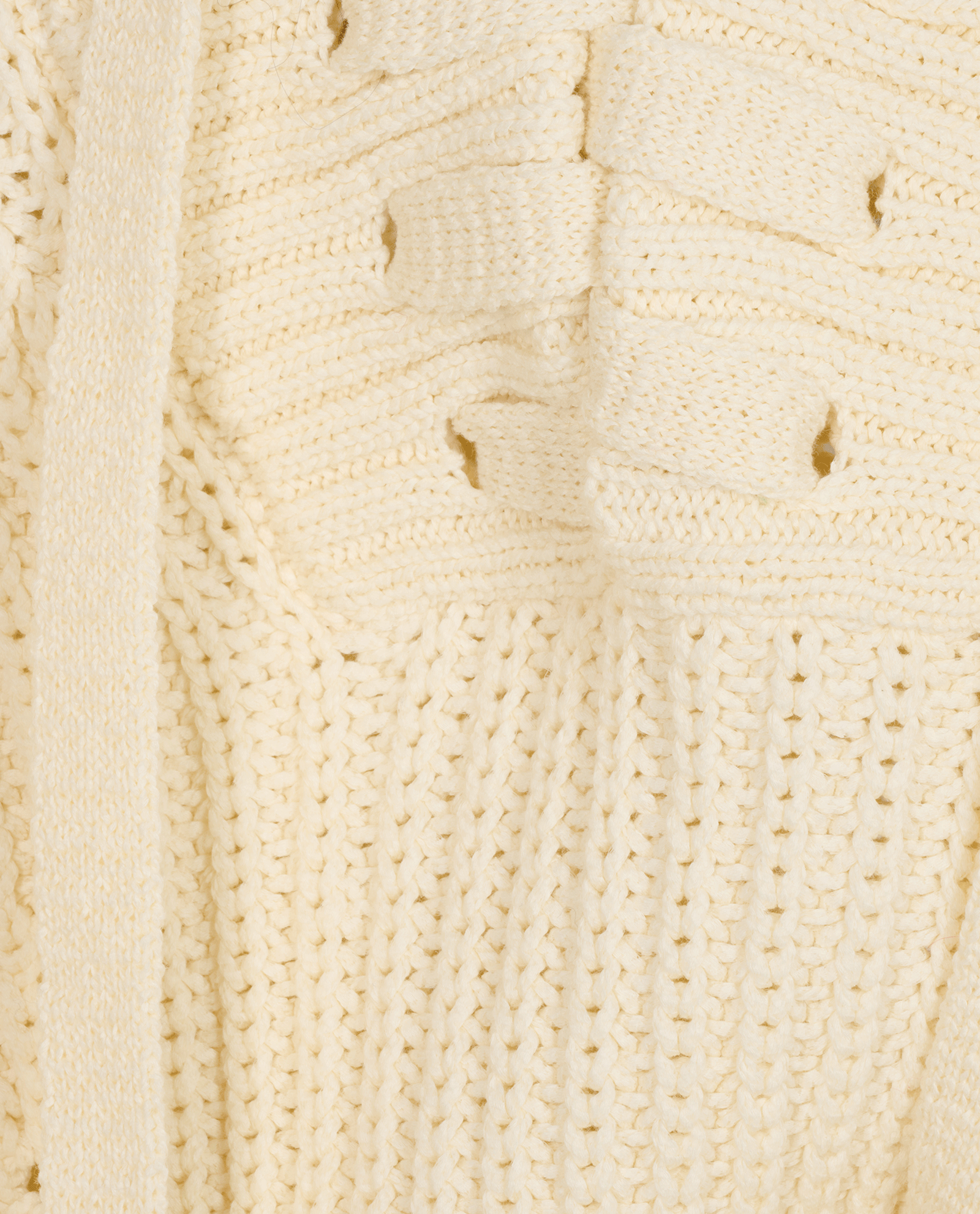 Gucci Lace-Up V-Neck Ribbed Jumper, &pound;295, Clothing, Cream, Cotton/Polyester, Other view