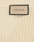 Gucci Lace-Up V-Neck Ribbed Jumper, &pound;295, Clothing, Cream, Cotton/Polyester, Other view