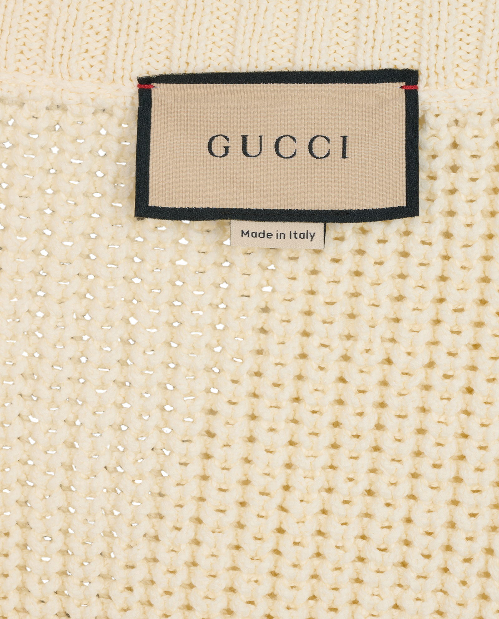 Gucci Lace-Up V-Neck Ribbed Jumper, &pound;295, Clothing, Cream, Cotton/Polyester, Other view