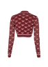 Gucci x Adidas Logo Jacquard Cropped Jumper, &pound;250, Clothing, Burgundy, Cotton, Back view