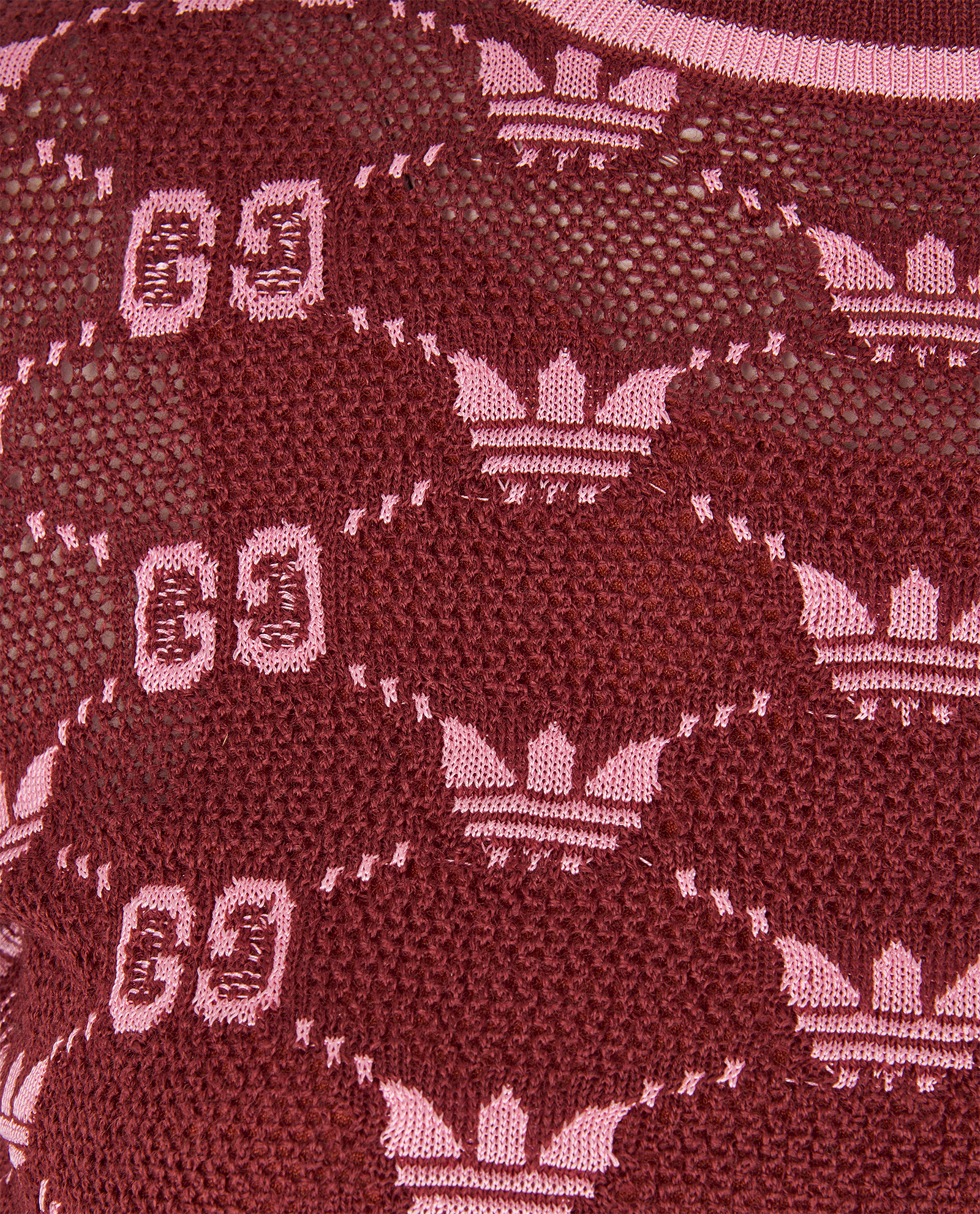 Gucci x Adidas Logo Jacquard Cropped Jumper, &pound;250, Clothing, Burgundy, Cotton, Other view
