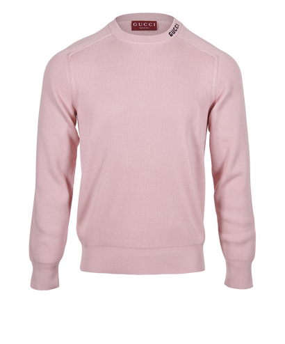 Gucci Logo Jumper, &pound;295, Clothing, Pink, Cotton, Front view