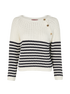 Gucci Striped Knit Jumper, &pound;220, Clothing, Navy/White, Cotton, Front view
