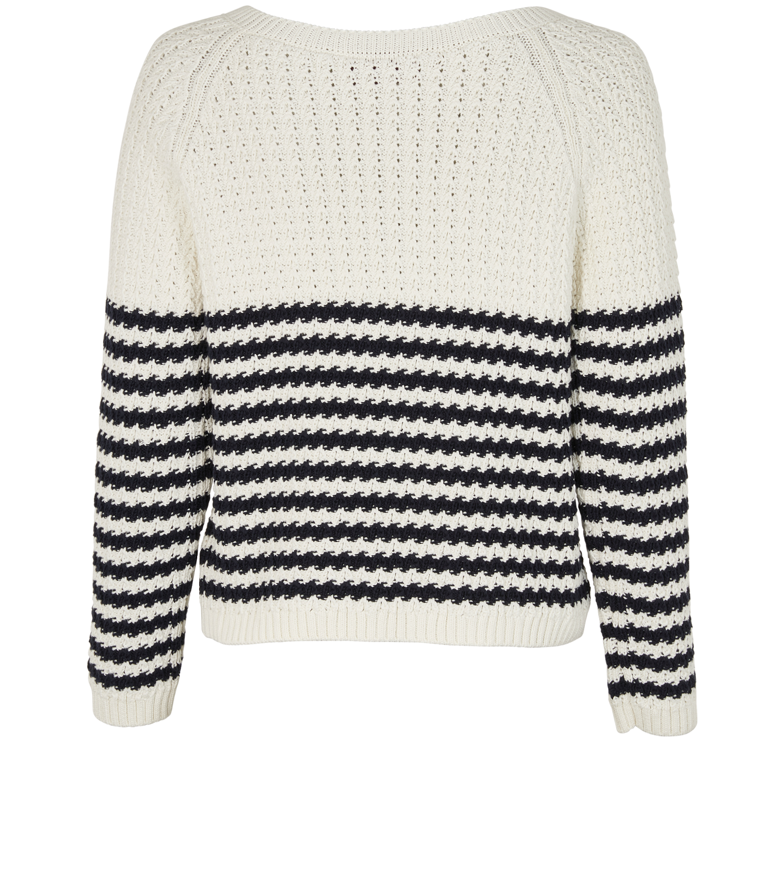 Gucci Striped Knit Jumper, &pound;220, Clothing, Navy/White, Cotton, Back view