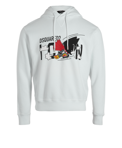 DSquared2 Superman Hoodie, &pound;120, Clothing, White, Cotton, Front view