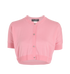 Dolce & Gabbana Cropped Short Sleeves Cardigan, &pound;180, Clothing, Pink, Cashmere/Silk, Front view