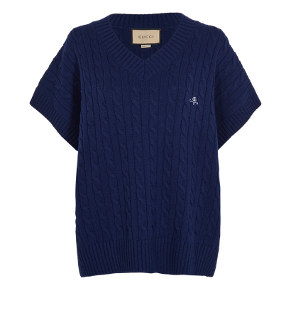 Gucci Sleeveless Jumper, &pound;295, Clothing, Navy, Cashmere, Front view