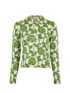 Gucci Floral Print Cardigan, &pound;375, Clothing, Green, Wool, Front view